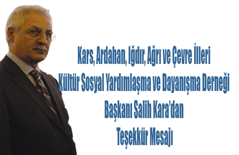 Salih Karadan Teşekkür Mesajı..