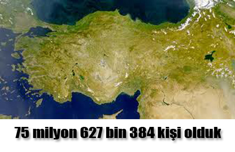 75 milyon 627 bin 384 kişi olduk