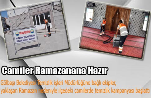 Gölbaşında camilerde Ramazan temizliği.