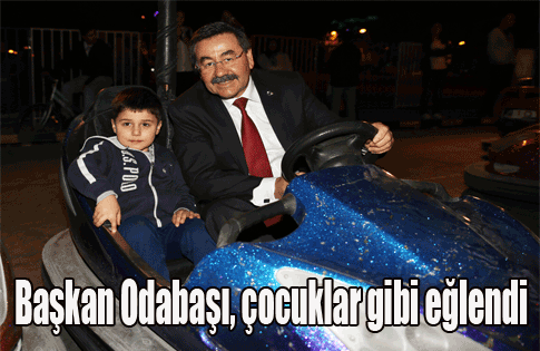 Başkan Odabaşı,  çocuklar gibi eğlendi