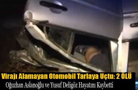 Virajı Alamayan Otomobil Tarlaya Uçtu