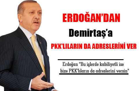 Erdoğandan Demirtaşa: PKKlıların Da Adreslerini Ver