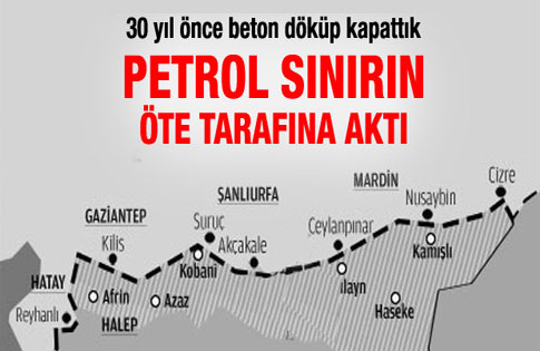 Petrol kuyularına beton döküldü petrol Suriyeye aktı