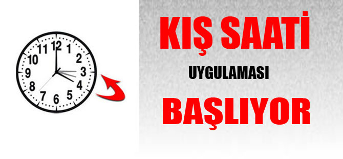 Kış saati başlıyor!