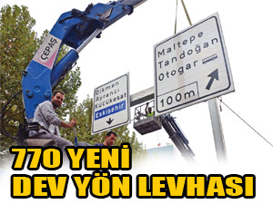 BAŞKENT YOLLARINA 770 YENİ DEV YÖN LEVHASI