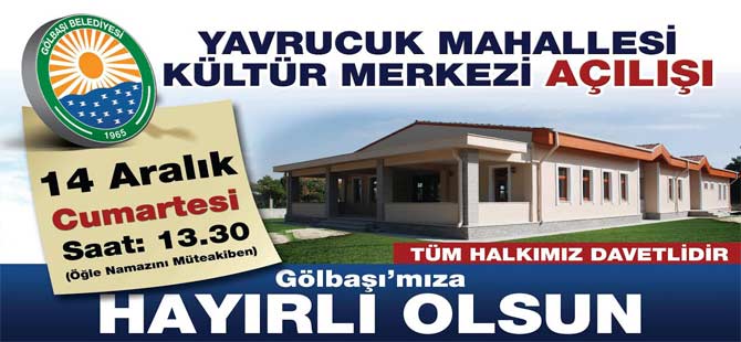 Yavrucuk da kültür merkezine kavuşuyor