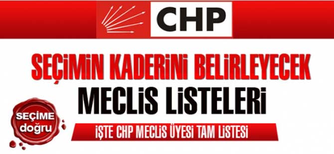 İŞTE CHP'NİN LİSTESİ