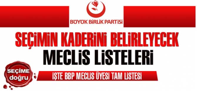 BBP SEÇİM LİSTESİ