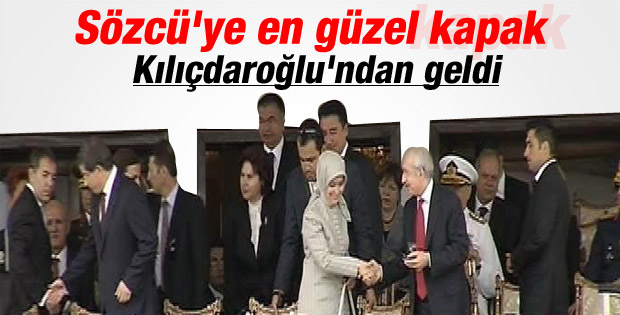 Sare Davutoğlu Kılıçdaroğlu ile el sıkıştı