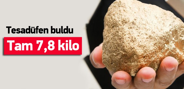 Tesadüfen buldu: 7,85 kg'lık altın külçesi