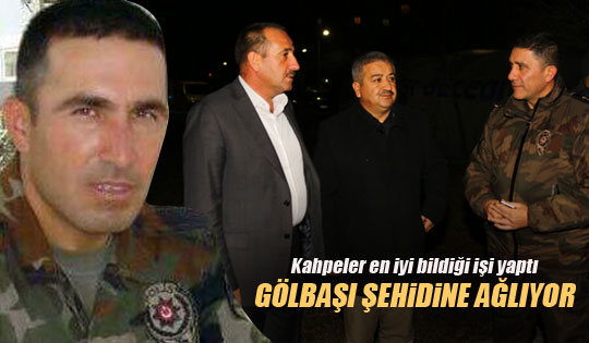 Gölbaşı şehidine ağlıyor