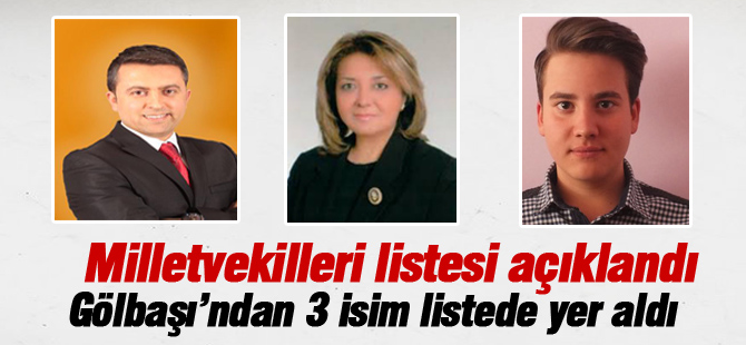 Gölbaşı'ndan 3 isim listede yer aldı