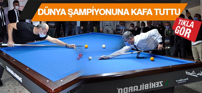 Dünya Şampiyonuna kafa tuttu