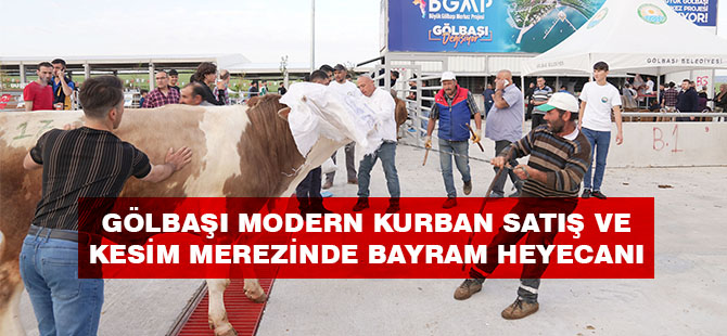 GÖLBAŞI MODERN KURBAN SATIŞ VE KESİM MERKEZİNDE BAYRAM HEYECANI