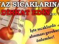 Yaz sıcaklarına dikkat edin!