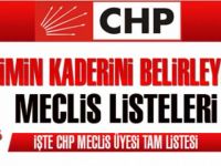 İŞTE CHP'NİN LİSTESİ