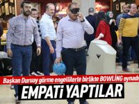 Duruay görme engellilerle bowling oynadı