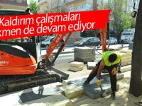 DİKMEN CADDESİ’NDE KALDIRIM ÇALIŞMALARI SÜRÜYOR