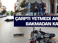 Motosiklet sürücüsüne çarpıp kaçtı