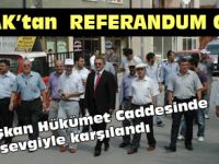 Haşlak, referandum gezisinde