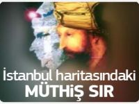 İstanbul haritasında Fatih Sultan Mehmet silüeti