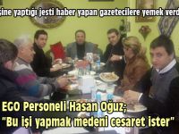 Hasan Oğuz, gazetecilere yemek verdi